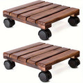 Lockable Patio Outdoor Roller Flower Pot 30.48 cm - Set of 2-0