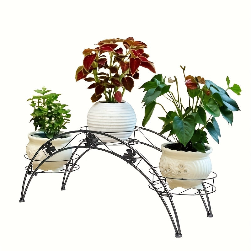 Arched Iron Plant Stand Flower Pot Holder-1