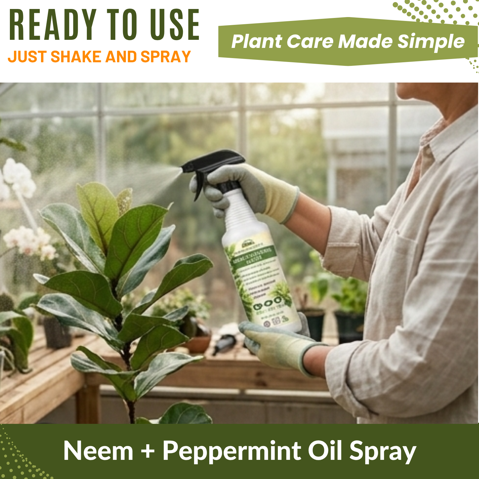 Neem & Peppermint Plant Spray for Garden, Vegetables & Indoor Plants – Botanical Leaf Care Mist, Supports Clean Healthy Leaves, Ready-to-Use Garden Spray for Fruits, Herbs & Houseplants-2