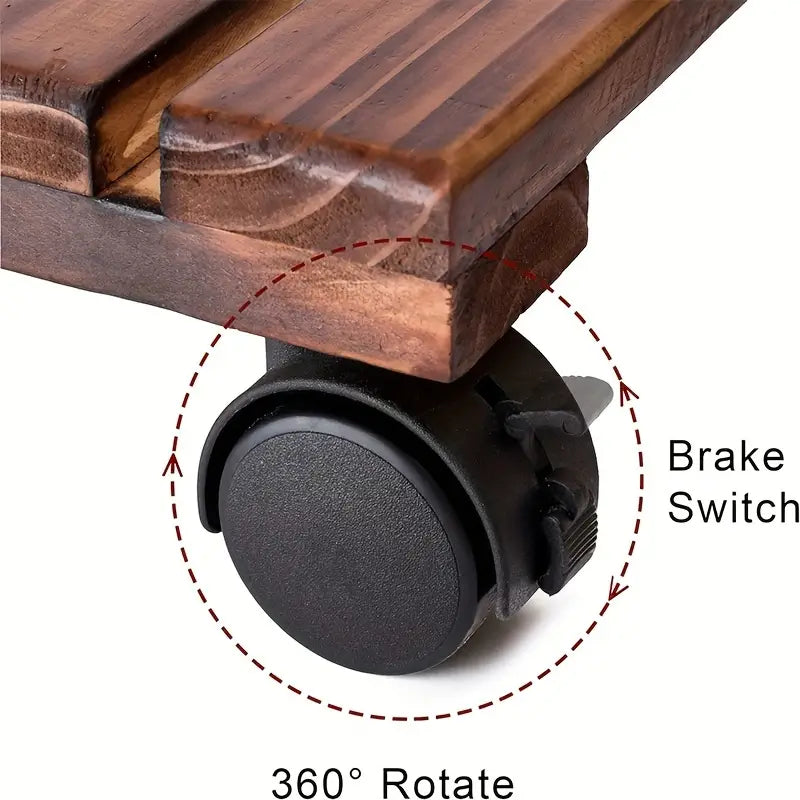 Lockable Patio Outdoor Roller Flower Pot 30.48 cm - Set of 2-2