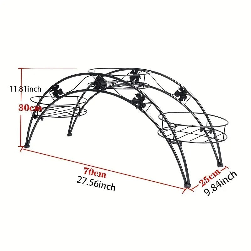 Arched Iron Plant Stand Flower Pot Holder-2